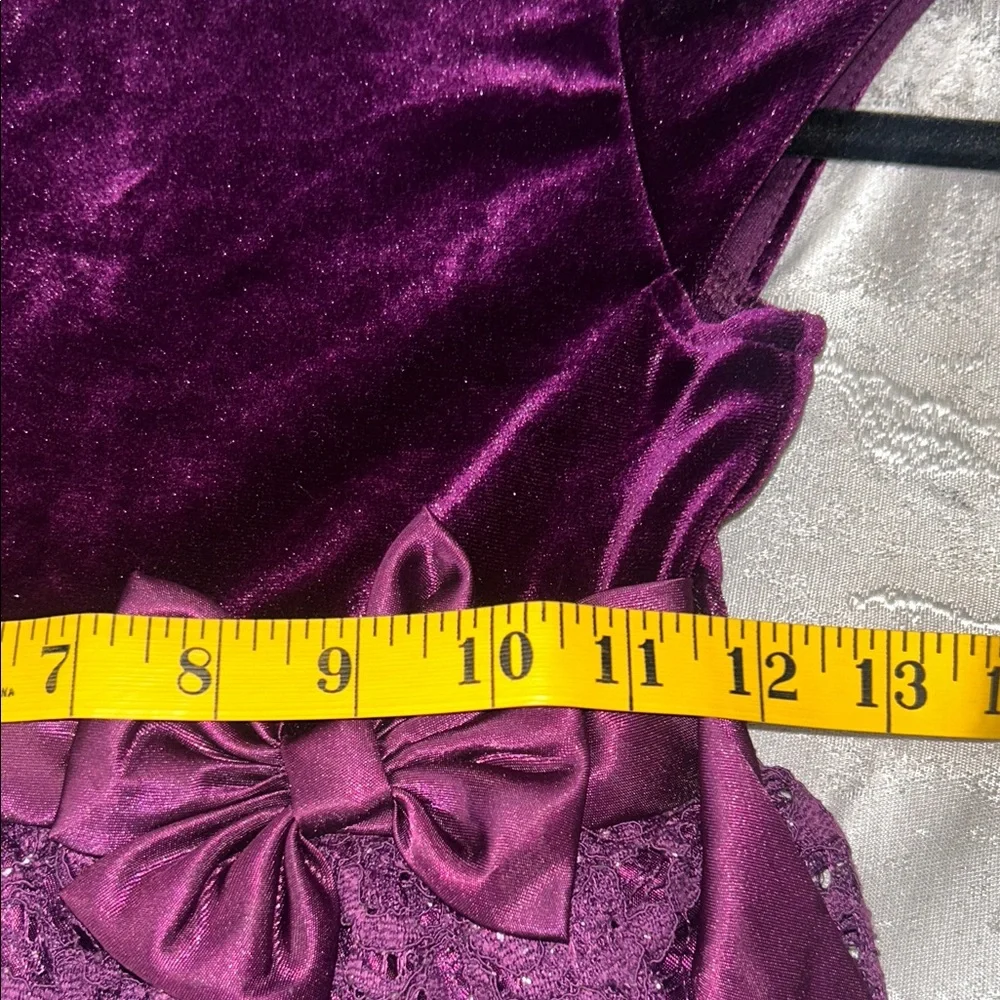 Jona Michelle Velvet and Lace Purple Kids Dress - Picture 9 of 15